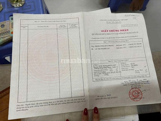Chính chủ bán gấp nhà Phường Đông Hưng Thuận - gần cầu Tham Lương 