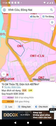 Đất nghỉ dưỡng – kinh doanh dịch vụ – homestay Trị An Đồng Nai – 6000m