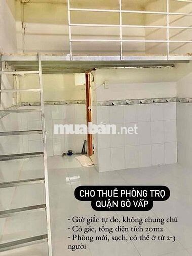 Phòng trọ - Ưu tiên sinh viên - Có gác, giờ giấc tự do
