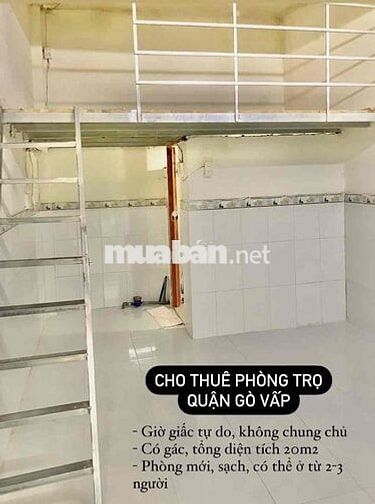 Phòng trọ - Ưu tiên sinh viên - Có gác, giờ giấc tự do