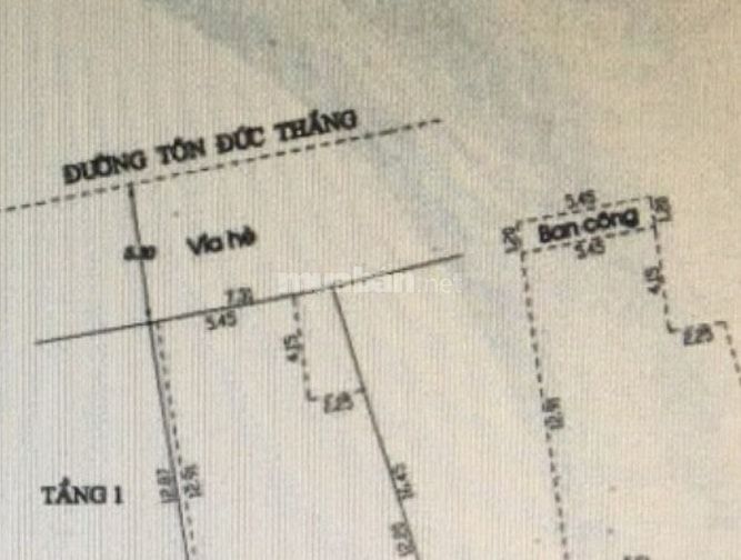Bán nhà 2 tầng Tôn Đức Thắng, DT 130m2, Mặt Tiền Hiếm Có Ngang 7,2m