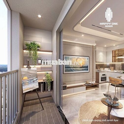 Nhượng 2PN sân vườn Happy One Sora, 87.31m2 + 24m2 SV, Làng ĐH Thủ Đức