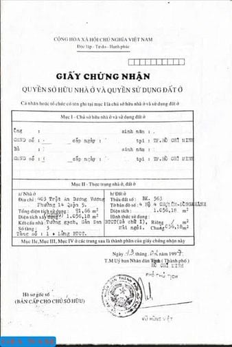 BÁN NHÀ MẶT TIỀN : 403 HỒNG BÀNG - P. 14 - Q. 5 - TPHCM