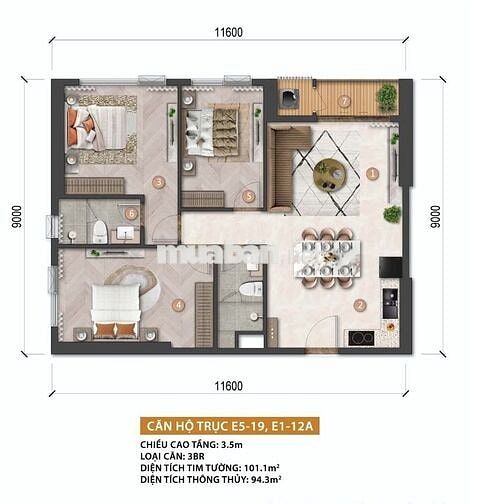Căn góc E519 - tòa Beacon - căn hộ biển sở hữu lâu dài tại Tp.HCM