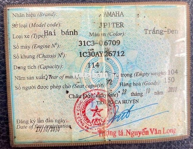 Yamaha Jupiter Gravita 2010, BS72, Giấy tờ đầy đủ
