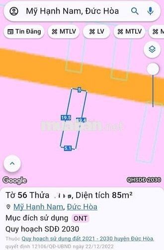 Đất 5 x 19m KDC Trần Anh. Đường nhựa 6m thông gần trường Mỹ Hạnh Nam