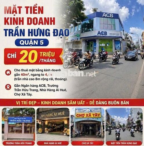 VIEW MẶT TIỀN NGUYỄN TRÃI QUẬN 5 - 5 PHÒNG SẴN NỘI THẤT - CHỈ 15 TRIỆU