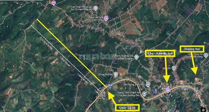 Đất 5000m2 đã tách 2 sổ, mặt tiền bê tông chỉ có 1.1ty