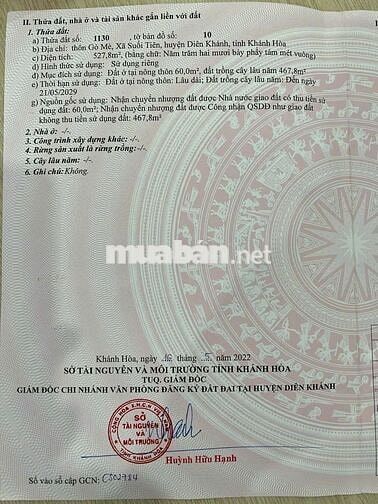 Bán nhà vườn nghỉ dưỡng, xã Suối Tiên (cũ), đường nhựa hiện trạng 10m