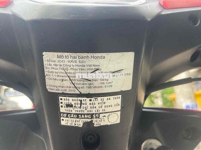 Honda Wave S 110 Đỏ Đã sử dụng