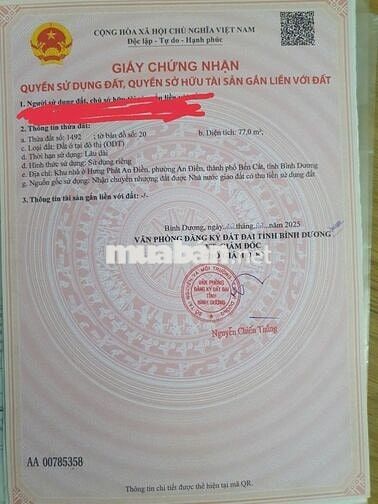 BÁN ĐẤT KHU NHÀ Ở HƯNG PHÁT AN ĐIỀN