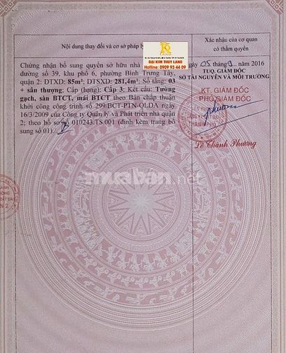 Bán nhà phố 3 lầu đường 39 Bình Trưng Tây.