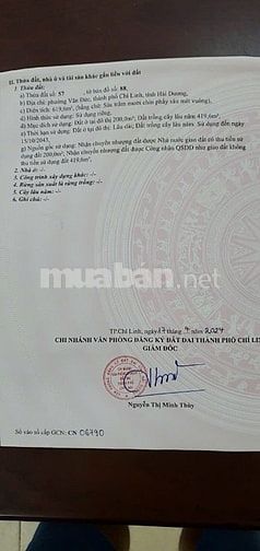 Chính chủ cần bán đất thổ cư DT 908m tại phường Văn đức Thành phố chí 