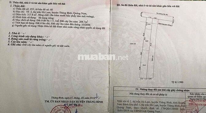 ĐẤT MẶT TIỀN NGAY TRUNG TÂM TỔ 1 thị trấn Hà Lam hơn 300m2, chỉ 1,x tỷ
