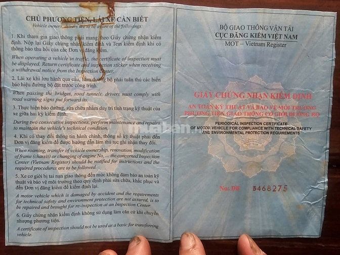 THÔNG BÁO MỜI CHÀO GIÁ CẠNH TRANH THANH LÝ XE Ô TÔ BKS: 79A-54924