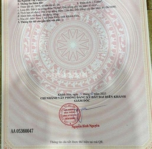 DS121 Bán nhà 2 tầng hẻm oto thôn Nam 3 xã Diên Sơn cũ