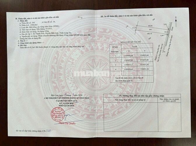 HÀNG NGỘP BÁN NHANH 1500MV ĐẤT VƯỜN BẾN LỨC ĐƯỜNG XE TẢI CÒN 990TR