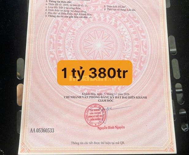 DD85 Bán nhà cấp 4 hẻm oto gần chợ Đại Điền Trung xã Diên Điền