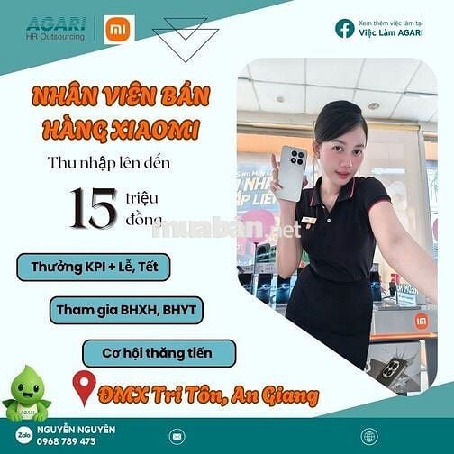 [TRI TÔN] TUYỂN BÁN HÀNG XIAOMI