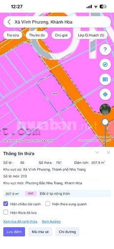 VPU99 Bán đất đường oto thôn Trung xã Vĩnh Phương cũ