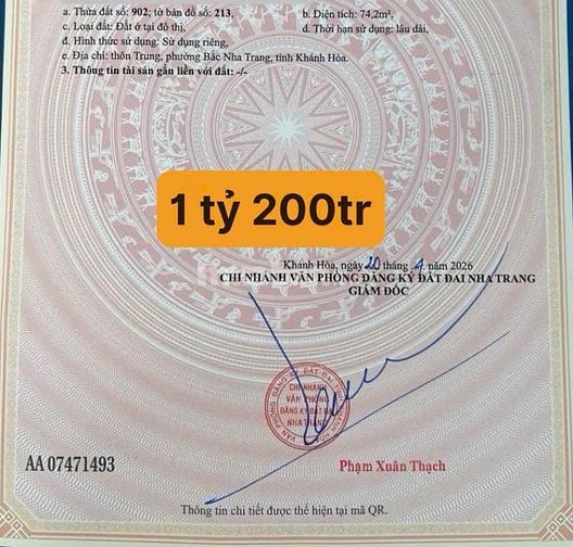 VPU99 Bán đất đường oto thôn Trung xã Vĩnh Phương cũ