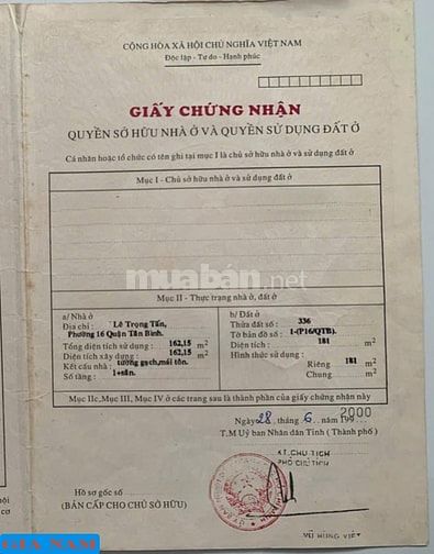 BÁN NHÀ MẶT TIỀN KINH DOANH : 439 LÊ TRỌNG TẤN - P. SƠN KỲ - Q.TÂN PHÚ
