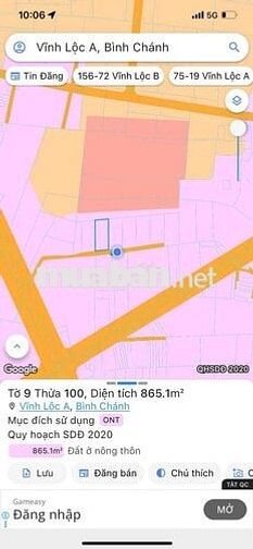 Chủ ngộp Bán gấp lô đất full thổ cư chỉ 25tr/m2. Quách Điêu Vĩnh Lộc A