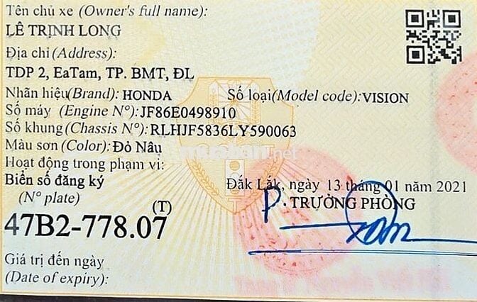 Honda Vision 2021 Đỏ 69.000 km