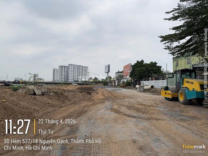 Lô đất 2 mặt tiền sông Vàm Thuật, p17 Gò Vấp. Dt 12x5x8. 92.6m2.