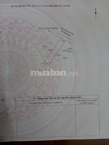 Chính chủ Cần bán gấp nền đất thổ cư hẻm xe hơi, đường Châu thị Kim