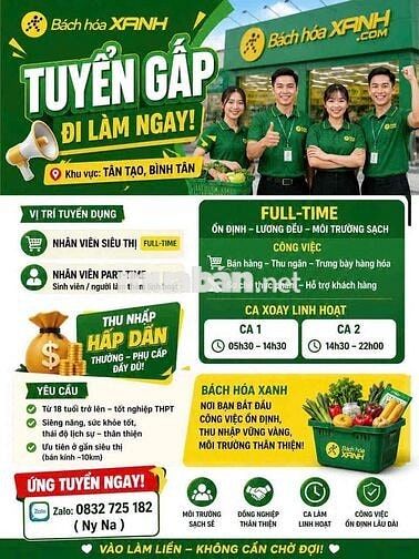 BÁCH HOÁ XANH TUYỂN DỤNG
