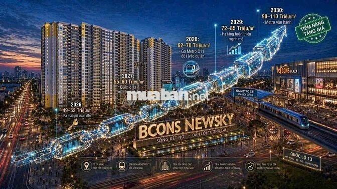 Bcons NewSky-Căn hộ ngay Metro, Pháp lý hoàn thiện, Chiết khấu hấp dẫn