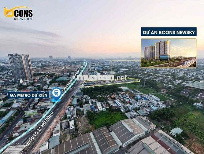 Bcons NewSky-Căn hộ ngay Metro, Pháp lý hoàn thiện, Chiết khấu hấp dẫn