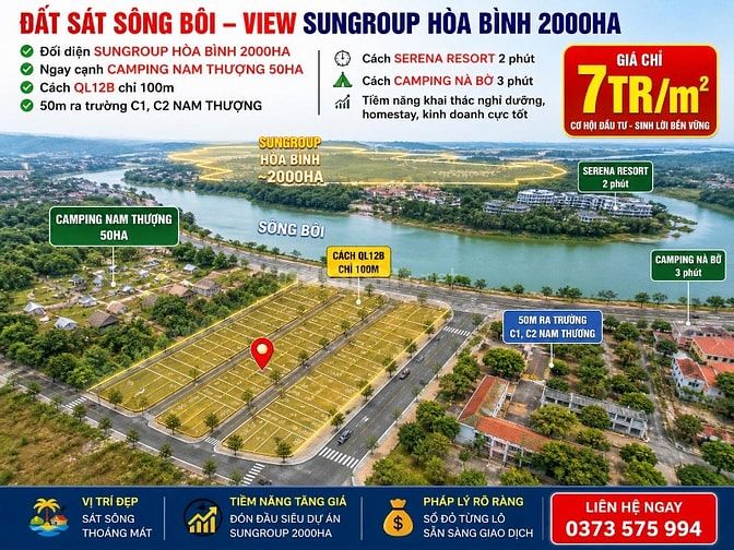 Đất nền đối diện dự án SunGroup 21 nghìn tỉ 