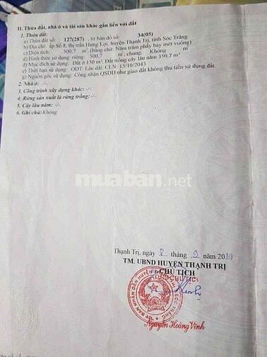 Cần bán đất ap 8 xa phú lộc Tp cần thơ  Gần chợ Gần trường học  Vi tri