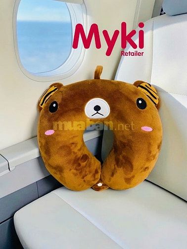 gối kê cổ bông gòn in thêu logo, thêu logo theo yêu cầu