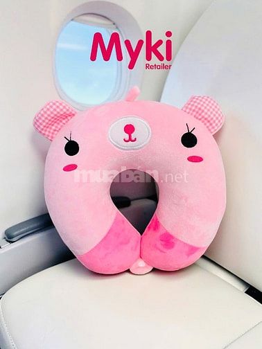 gối kê cổ bông gòn in thêu logo, thêu logo theo yêu cầu