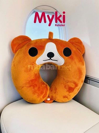 gối kê cổ bông gòn in thêu logo, thêu logo theo yêu cầu