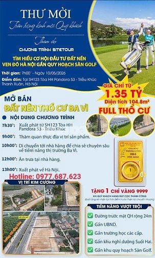 🔥 ĐẤT BA VÌ NHỈNH 1 TỶ – ĐÓN SÓNG HỒ TÂY BA VÌ TRƯỚC KHI TĂNG NHIỆT