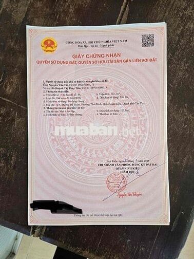 BÁN NHÀ TRUNG TÂM NINH KIỀU - ĐƯỜNG ĐỀ THÁM - DIỆN TÍCH RỘNG TRÊN 100M
