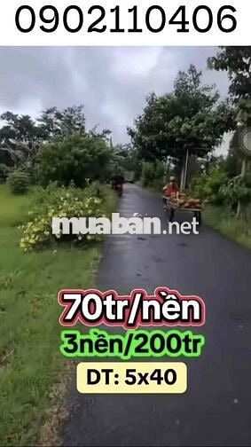 chủ gửi bán 3 nền thổ cư 200m2 giá 70tr 1 nền