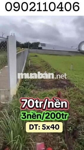 chủ gửi bán 3 nền thổ cư 200m2 giá 70tr 1 nền