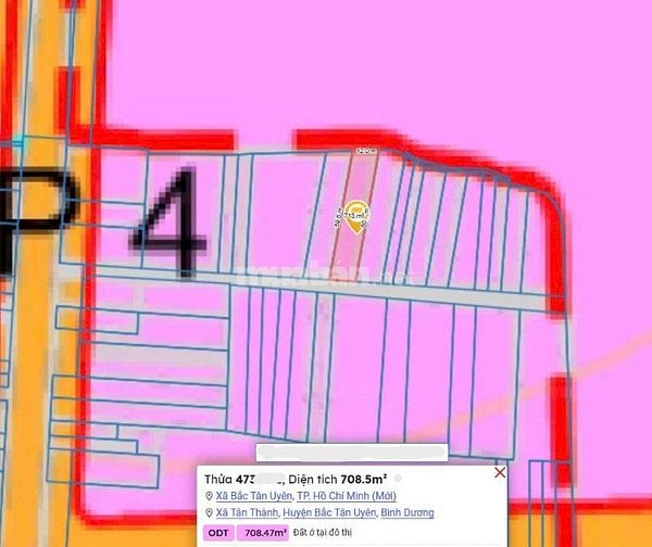 CHÍNH CHỦ BÁN ĐẤT TÂN THÀNH 56 FULL THỔ CƯ (708.5m² – NGANG 12M)
