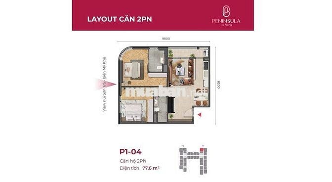 Căn hộ 2PN tầng 27 view biển Mỹ Khê cực hiếm 🔥 Giá tốt