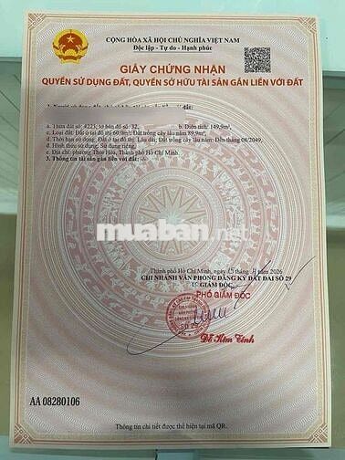 Bán Đất thới hoà ,Tphcm 1tỷ4xx , DT 5x30 Có Ht Bank