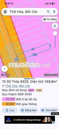 Bán Đất thới hoà ,Tphcm 1tỷ4xx , DT 5x30 Có Ht Bank