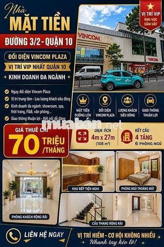 CHỈ 19TR - VIP CMT8 QUẬN 10 - HẺM 4M DÂN TRÍ - 3 TẦNG 4PN ĐẸP Ở LIỀN