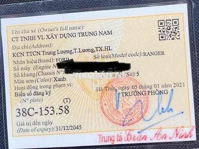 Ford Ranger XLS 2020 Xanh đen 57.000 Km