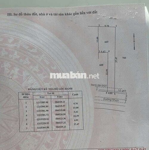 đất Chính Chủ 231m, Thổ 221m. hậu nở 10m, Xã phước Vĩnh an 