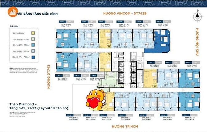 BÁN CĂN 2PN 75m² TẦNG 14 – THE INFINITY (CHARM CITY) – VIEW HƯỚNG SÀI 
